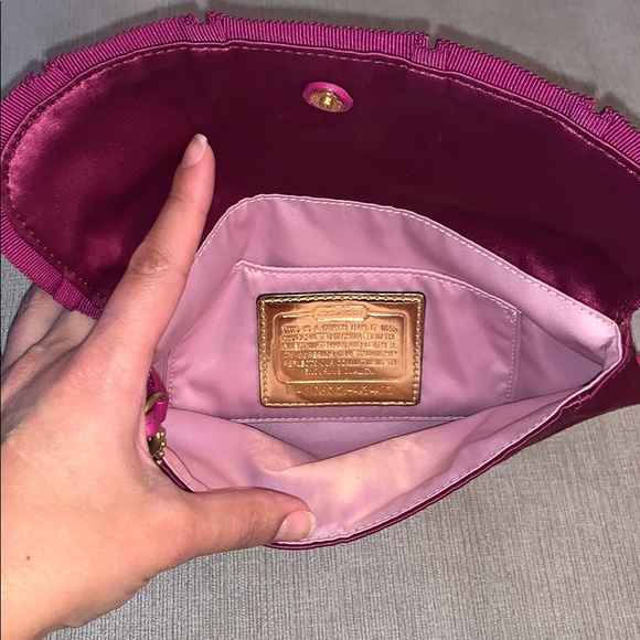 COACH Amanda Satin Clutch Wristlet w/Ribbon Trim - Picture 4 of 5